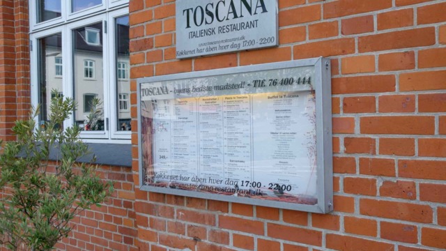Menukortet hos Restaurant Toscana i Vejle.