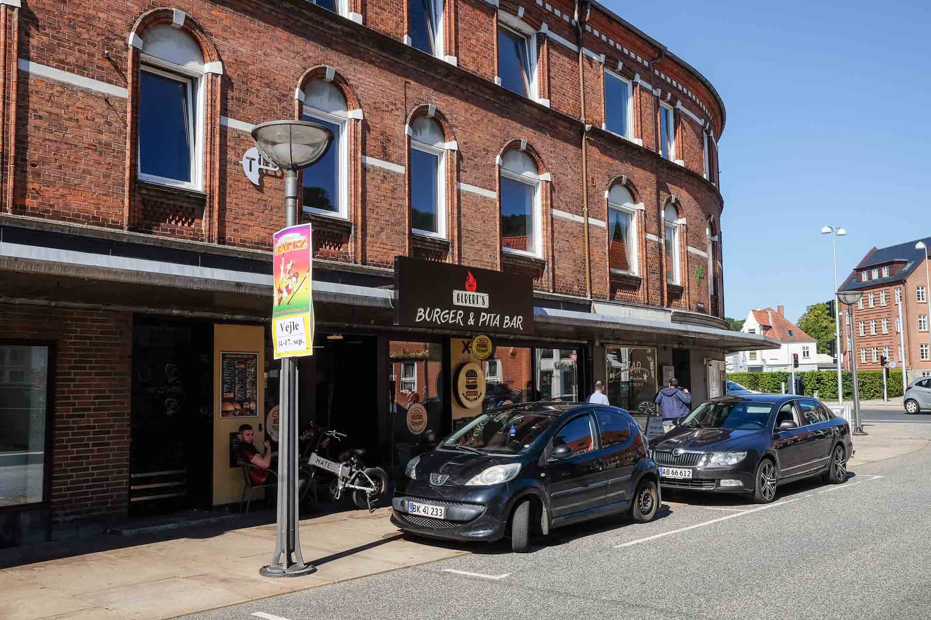 Albert´s Sandwich og Bagel Bar i Vejle set udefra