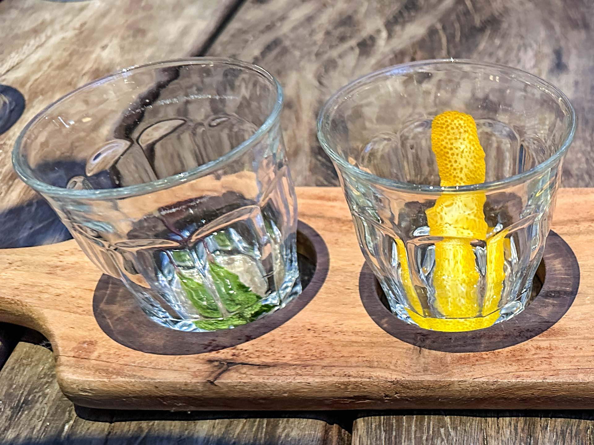 To gin fra smagsbrættet hos Ginbar i Megalounge.