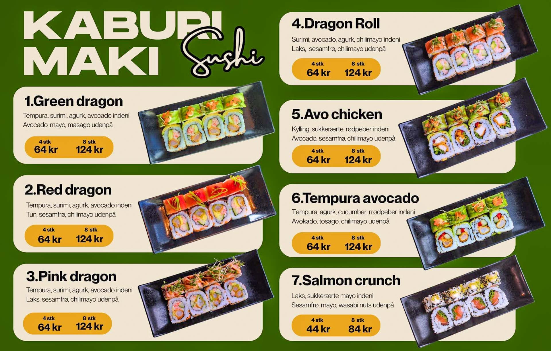 Sushi på menuen hos Stir´n Roll Asian Fusion i Vejle